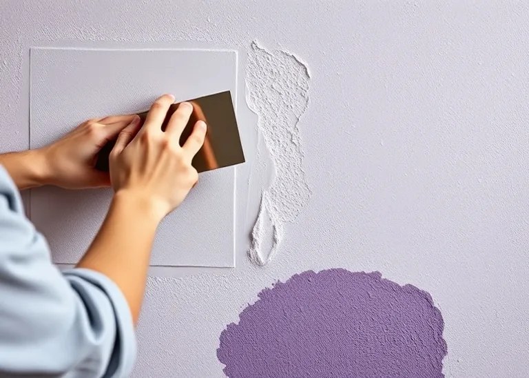 Application d'un enduit décoratif à la lisseuse sur un mur
